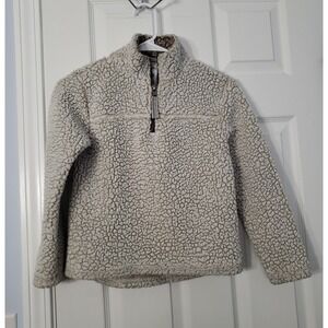 Cuddy Sherpa Womans Pullover with Zipper Size 7/8 Beige
